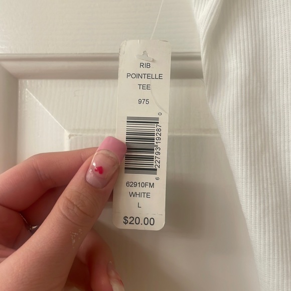 White Ribbed Top - Picture 3 of 5